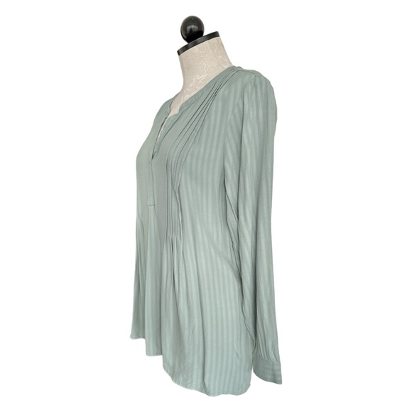 J.Jill Pintucked Popover Tunic in Mineral Sage Green Blouse Size Small Petite - Picture 6 of 13